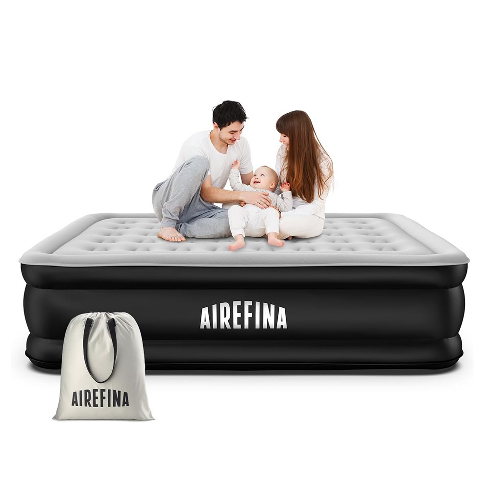 Airefina Queen Size Air Mattress with Built-in Electric Pump Inflatable Airbed