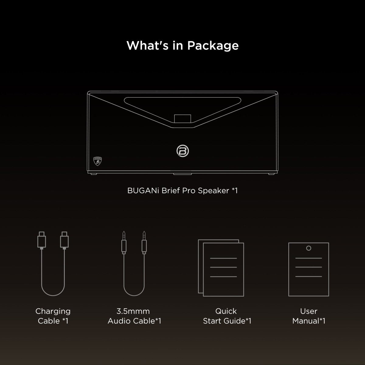 BUGANi Brief Pro Lamborghini Edition Bluetooth Speaker 160W Hi-Res Audio