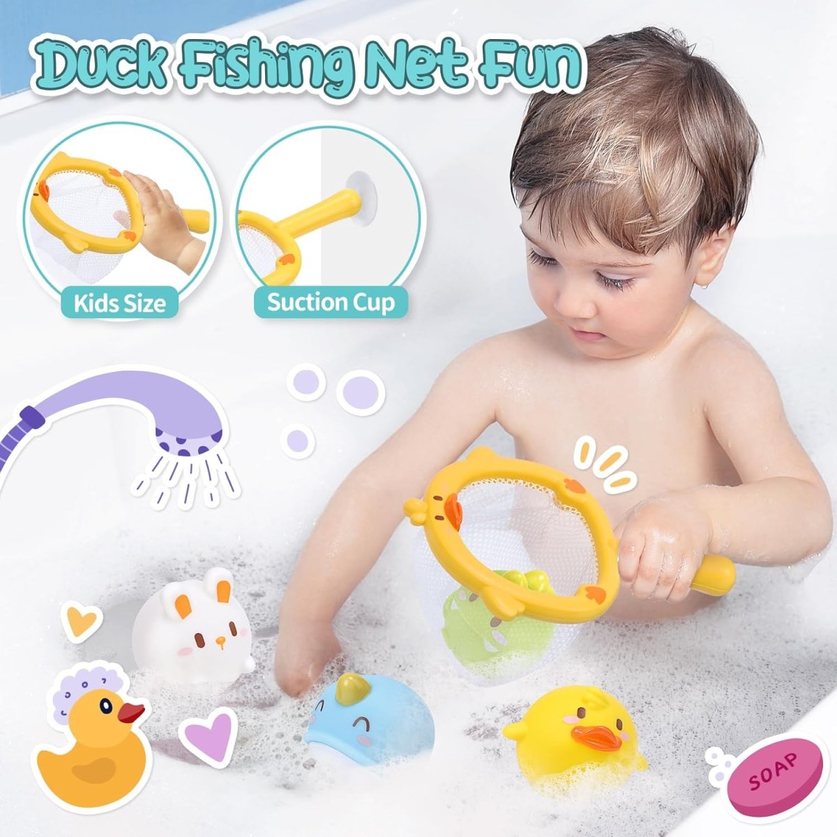 CUTE STONE Baby Bath Toys Floating Squirting Bathtub Toy Toddler Shower Playset