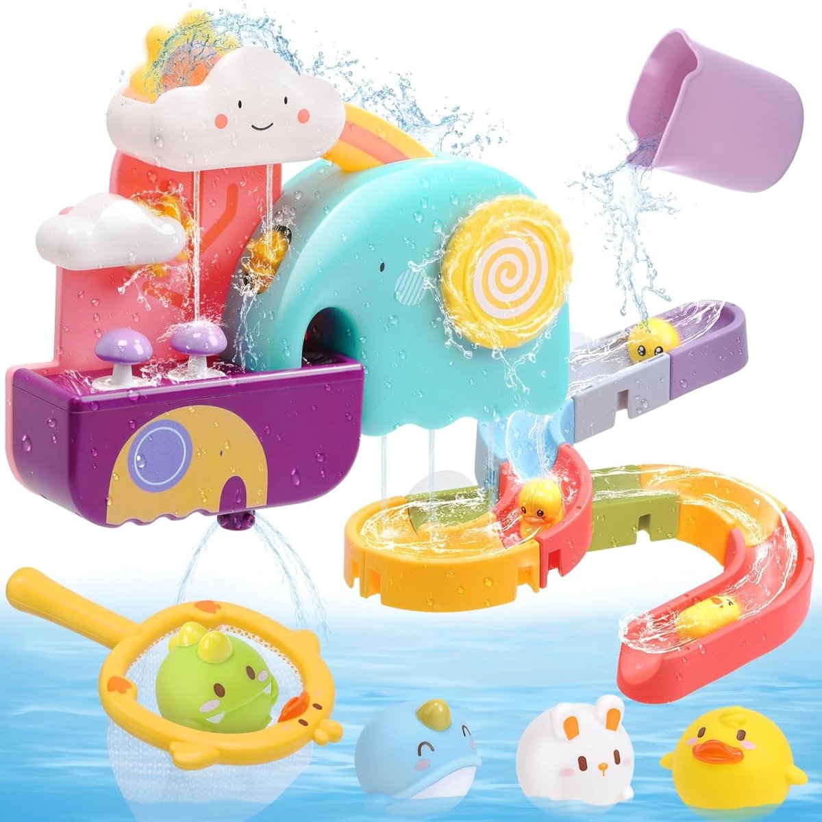 CUTE STONE Baby Bath Toys Floating Squirting Bathtub Toy Toddler Shower Playset