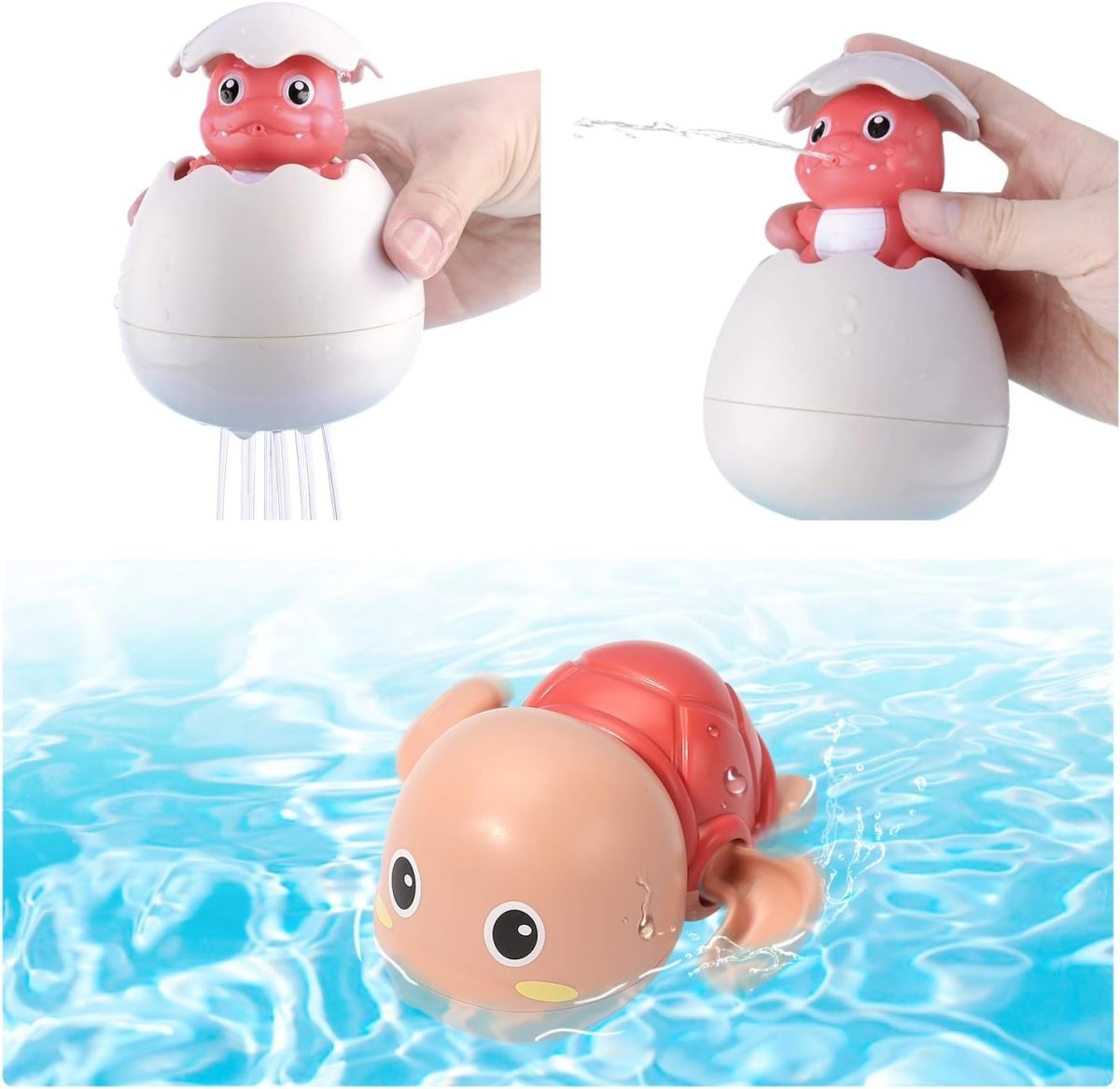 CUTE STONE Bath Toy Bathtub Playset with Shower Rubber Duck for Toddlers Babies