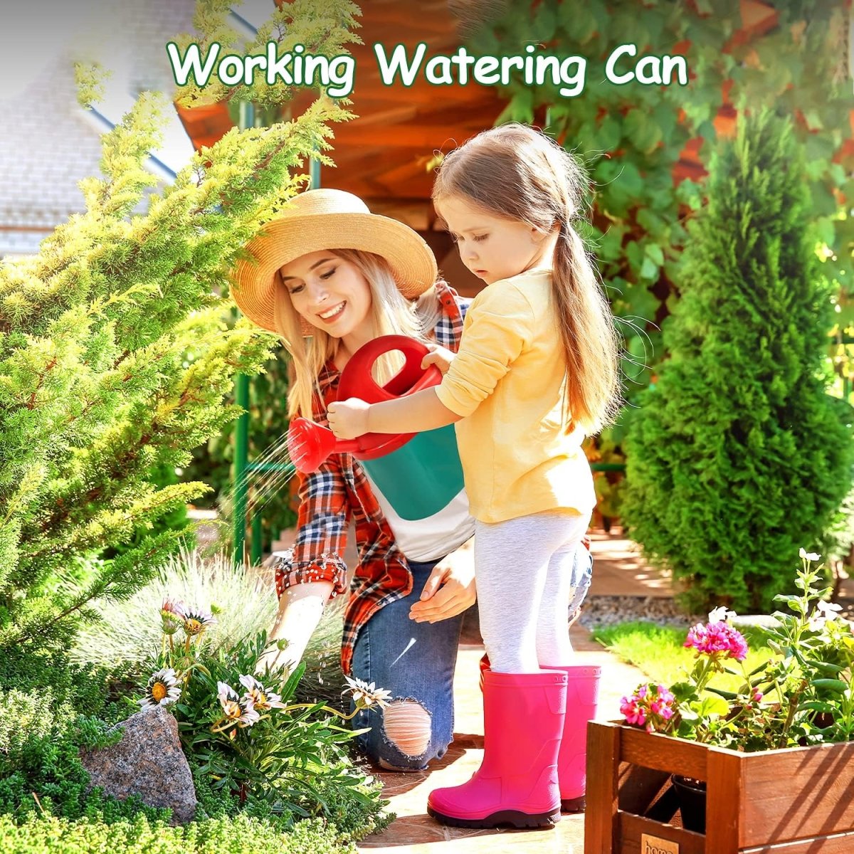 CUTE STONE Kids Gardening Tool Set Garden Toys Flower Garden Building Toy