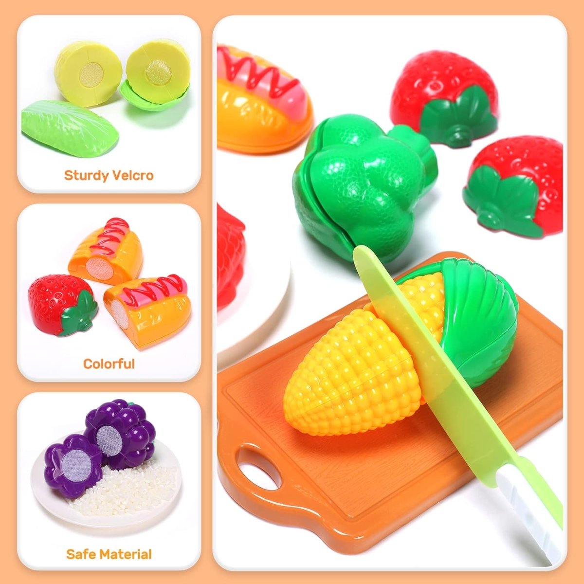CUTE STONE Play Kitchen Accessories Toy Play Food Sets for Kids Kitchen Playset