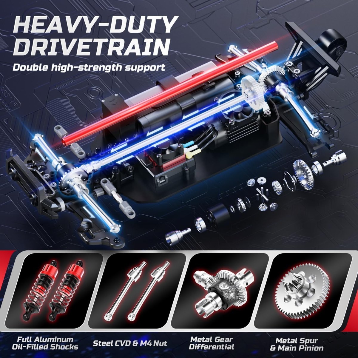 DEERC 1:14 Fast Brushless RC Car High Speed Remote Control Car Offroad Truck