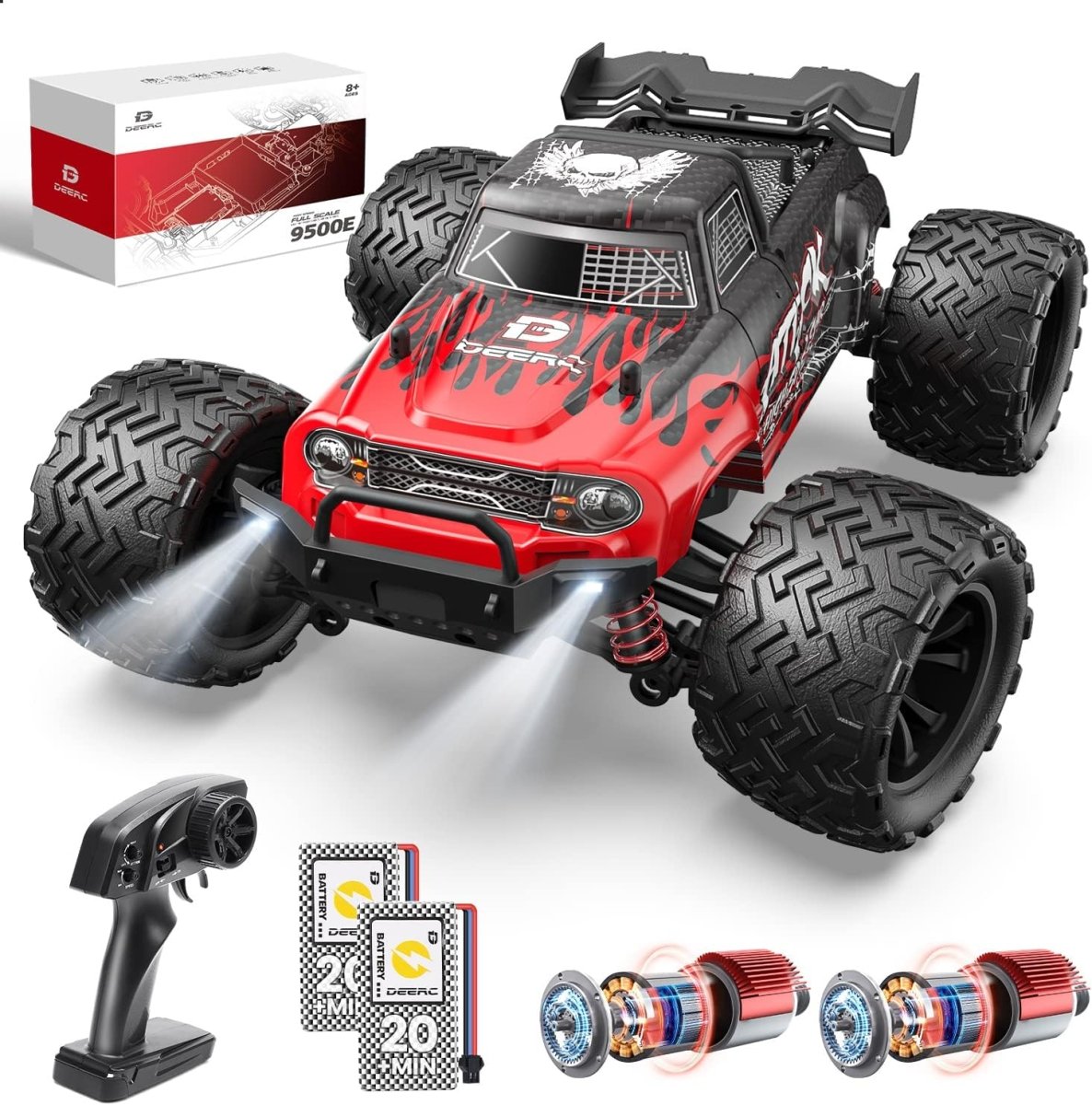 DEERC 9500E High Speed RC Car 1:16 Scale 4WD Remote Control Monster Truck