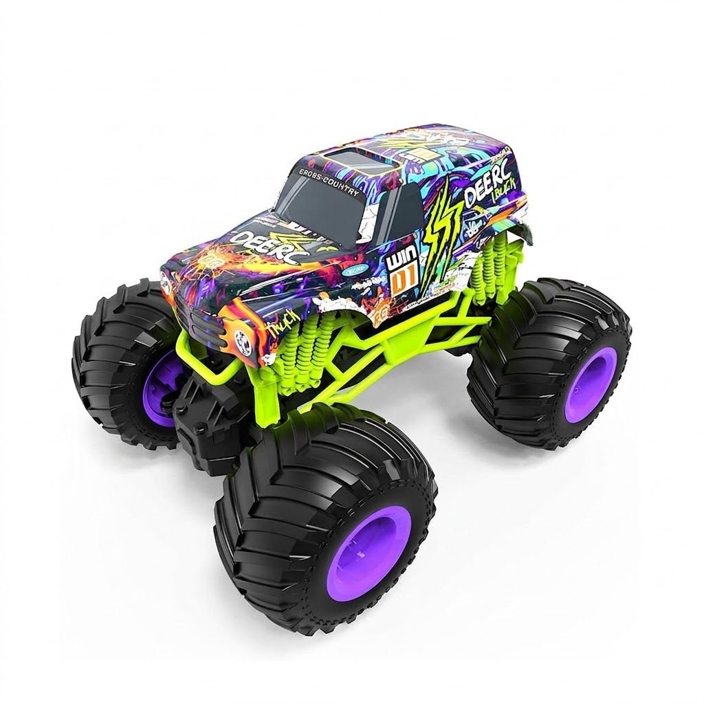 DEERC All Terrain Remote Control Monster Truck Toy 1:16 Scale High Speed RC Car