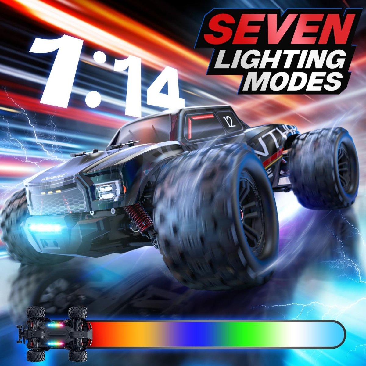 DEERC Brushless Fast Extreme RC Car 1:14 Scale 4WD Remote Control Monster Truck