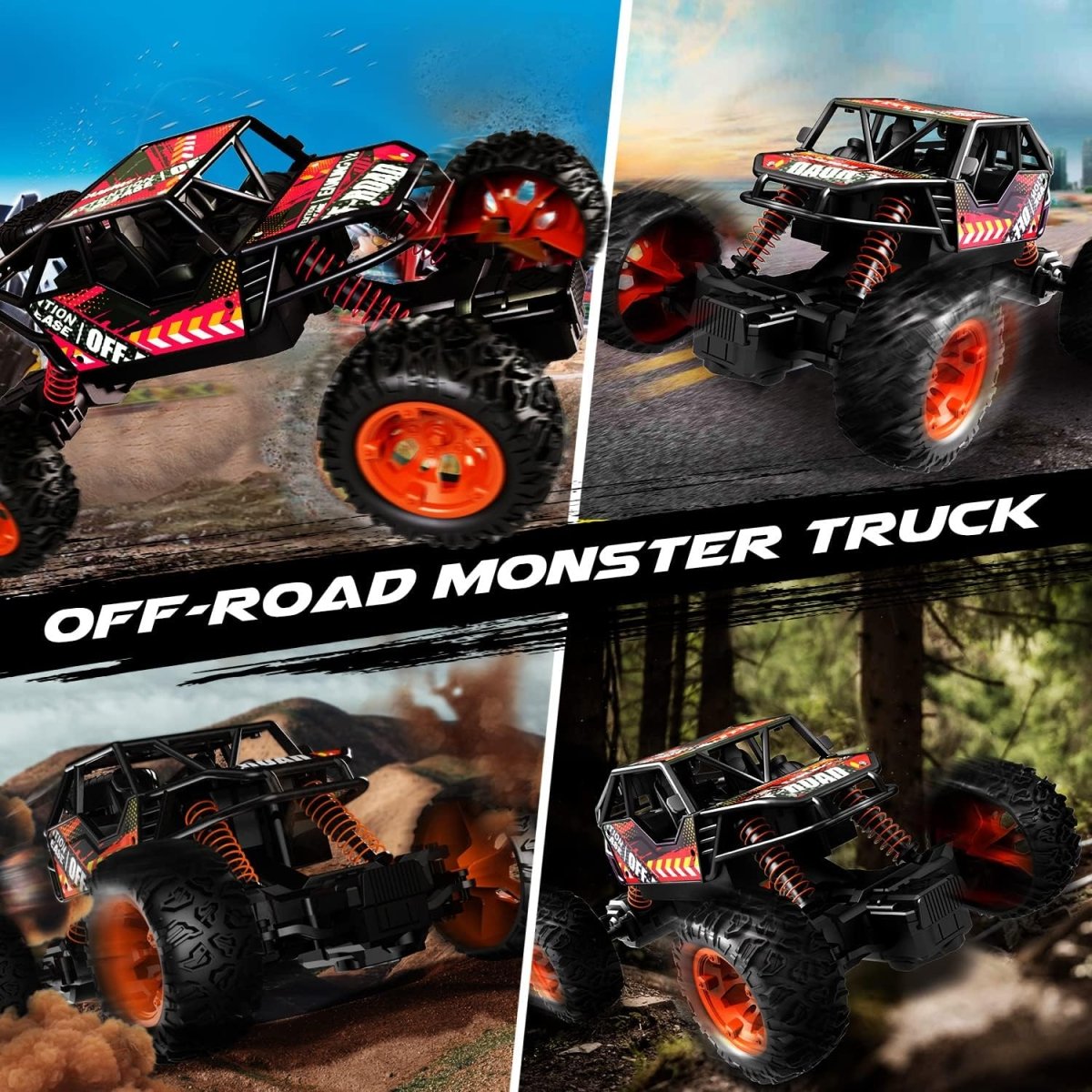 DEERC DE66 Remote Control Car 2.4G RC Monster Truck Crawler W/ Metal Shell