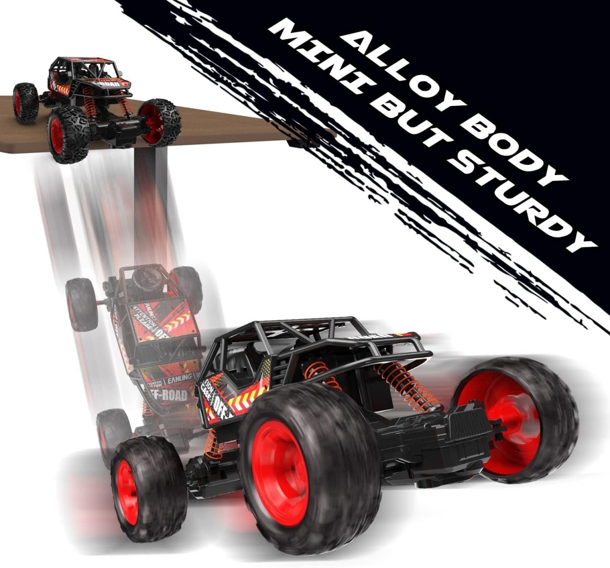 DEERC DE66 Remote Control Car 2.4G RC Monster Truck Crawler W/ Metal Shell