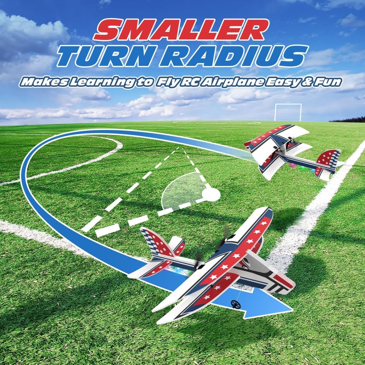 DEERC RC Plane 2.4GHZ Remote Control Airplane 6-axis Gyro Stabilizer 3 Batteries