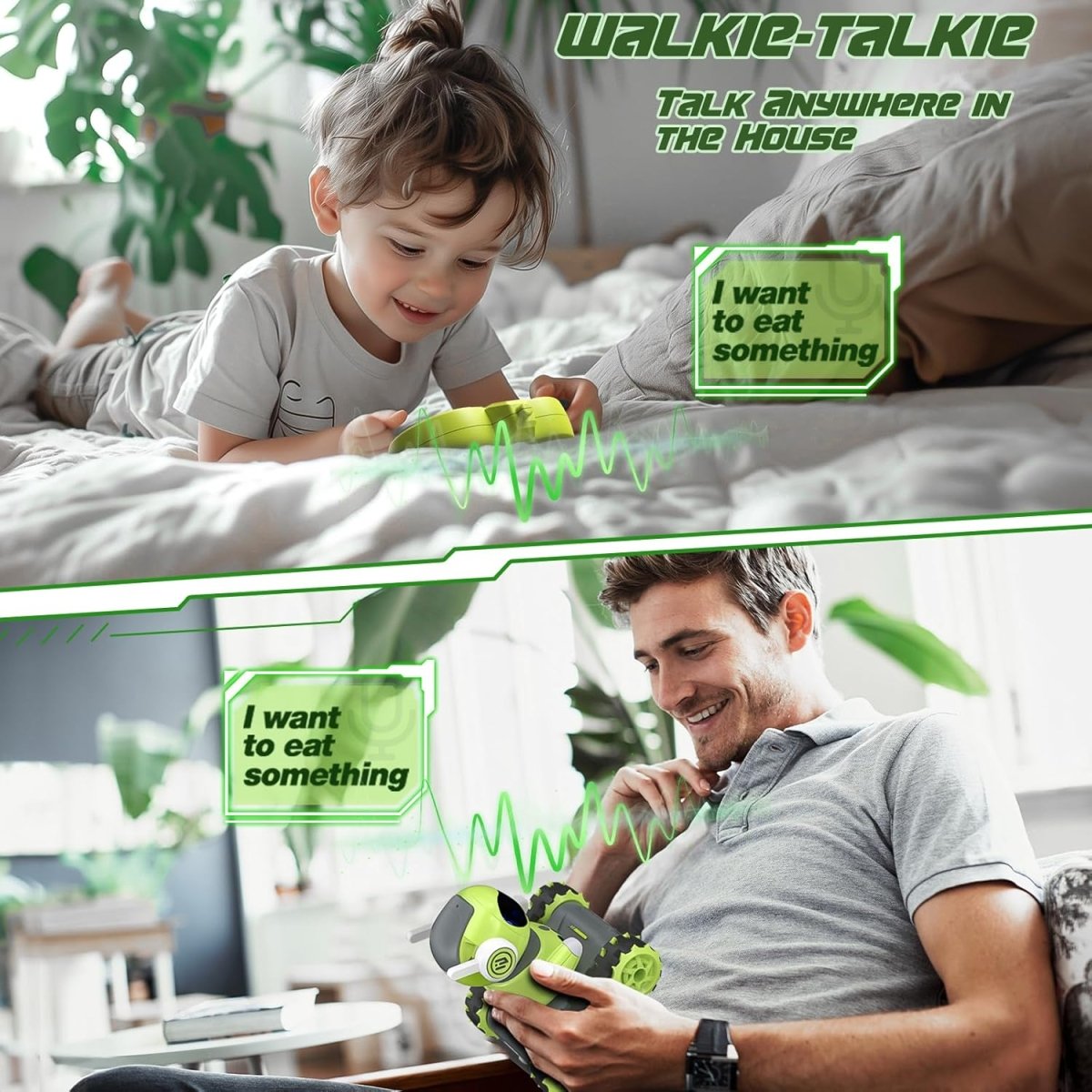 DEERC RC Robot Toys for Kids Walkie Talkie Remote Control Emo Robot