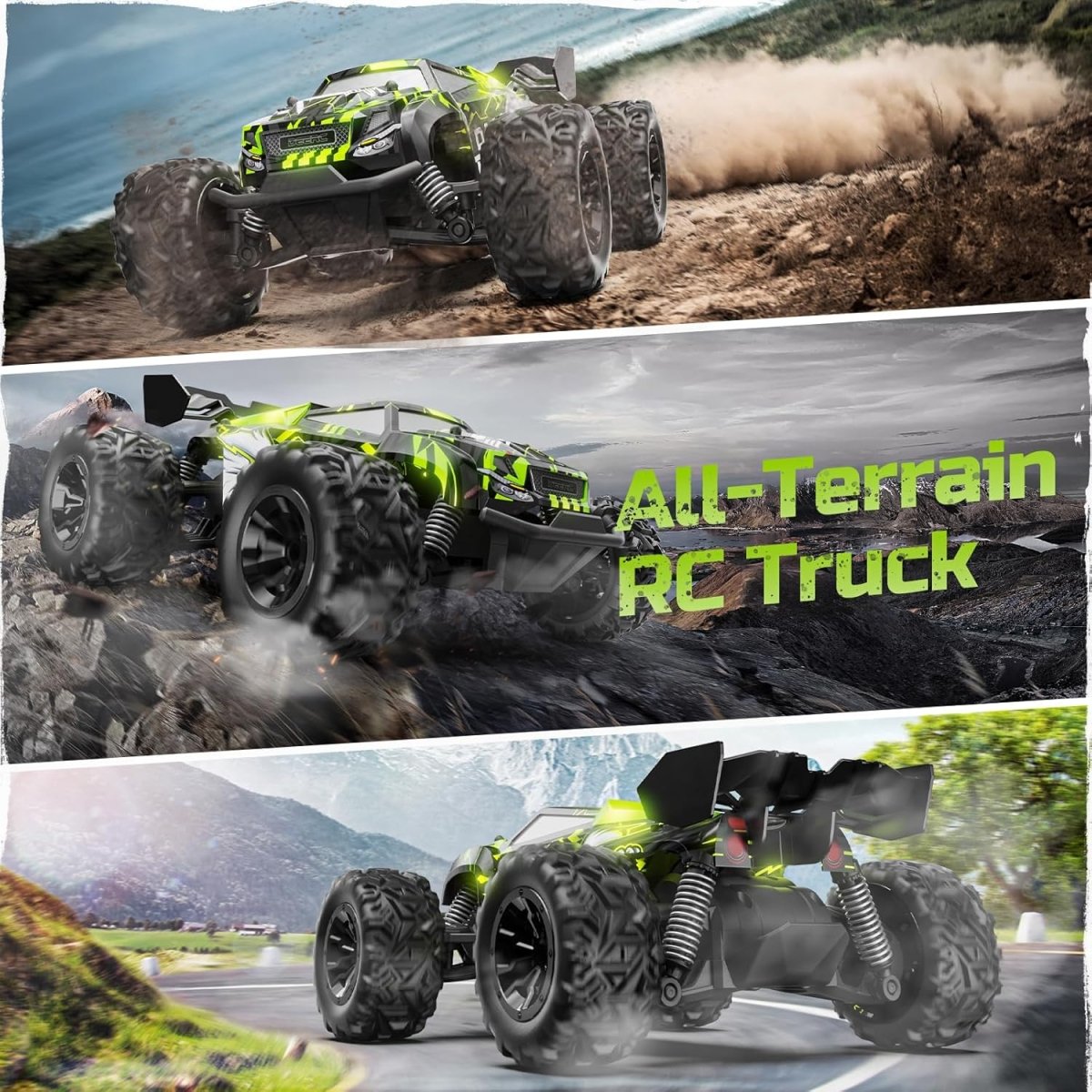 DEERC S767 Glowing Eagle Remote Control Car 2.4G RC Monster Truck W/ 2 Batteries
