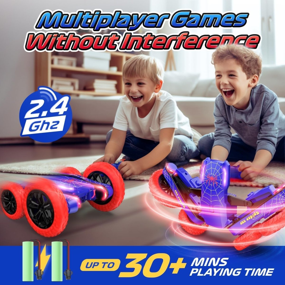 DEERC Spider Remote Control Car Double Sided Mini RC Stunt Cars 4WD Off-Road