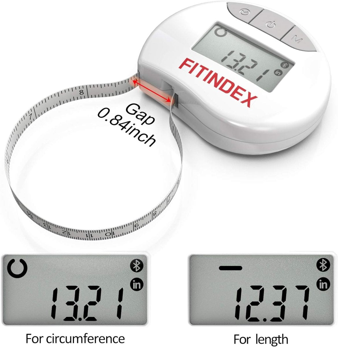 FITINDEX Bluetooth Measuring Tapes Smart Tape Measure Body with App Fitness Weight