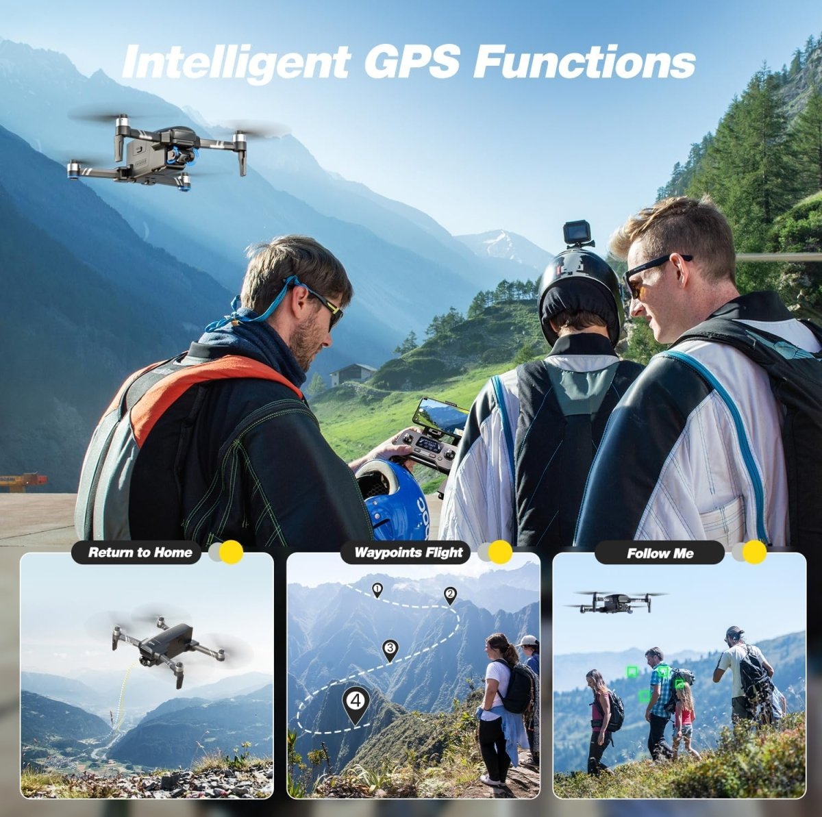 Holy Stone HS600 2-Axis Gimbal Drones with 4K EIS Camera GPS Drone