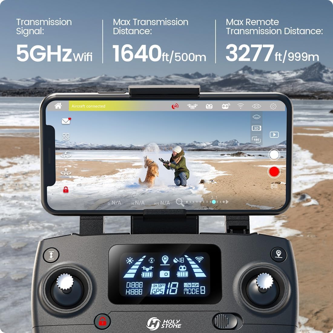 Holy Stone HS700E EIS Drone with 4K UHD Camera GPS RC Quadcopter 5GHz FPV Live