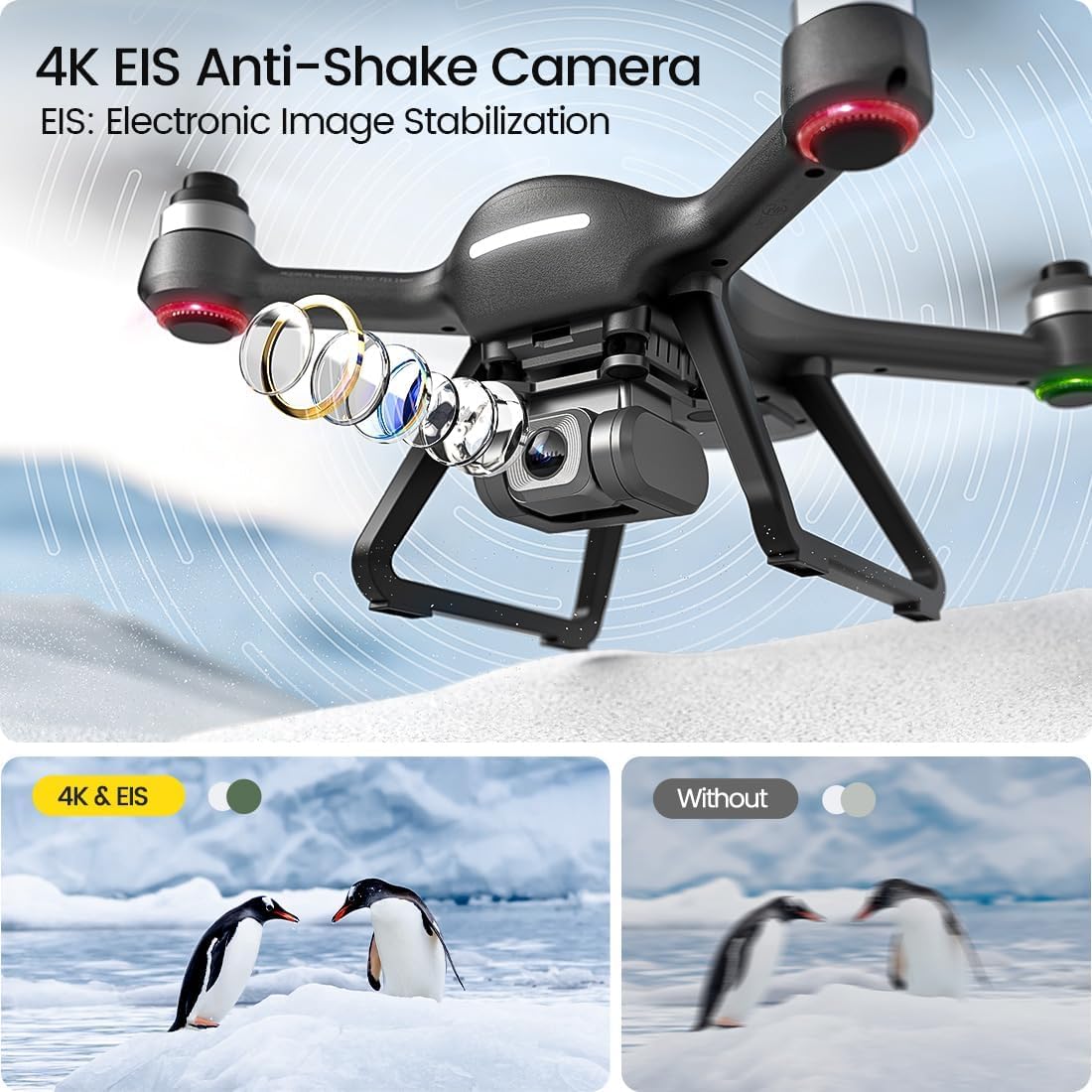 Holy Stone HS700E EIS Drone with 4K UHD Camera GPS RC Quadcopter 5GHz FPV Live