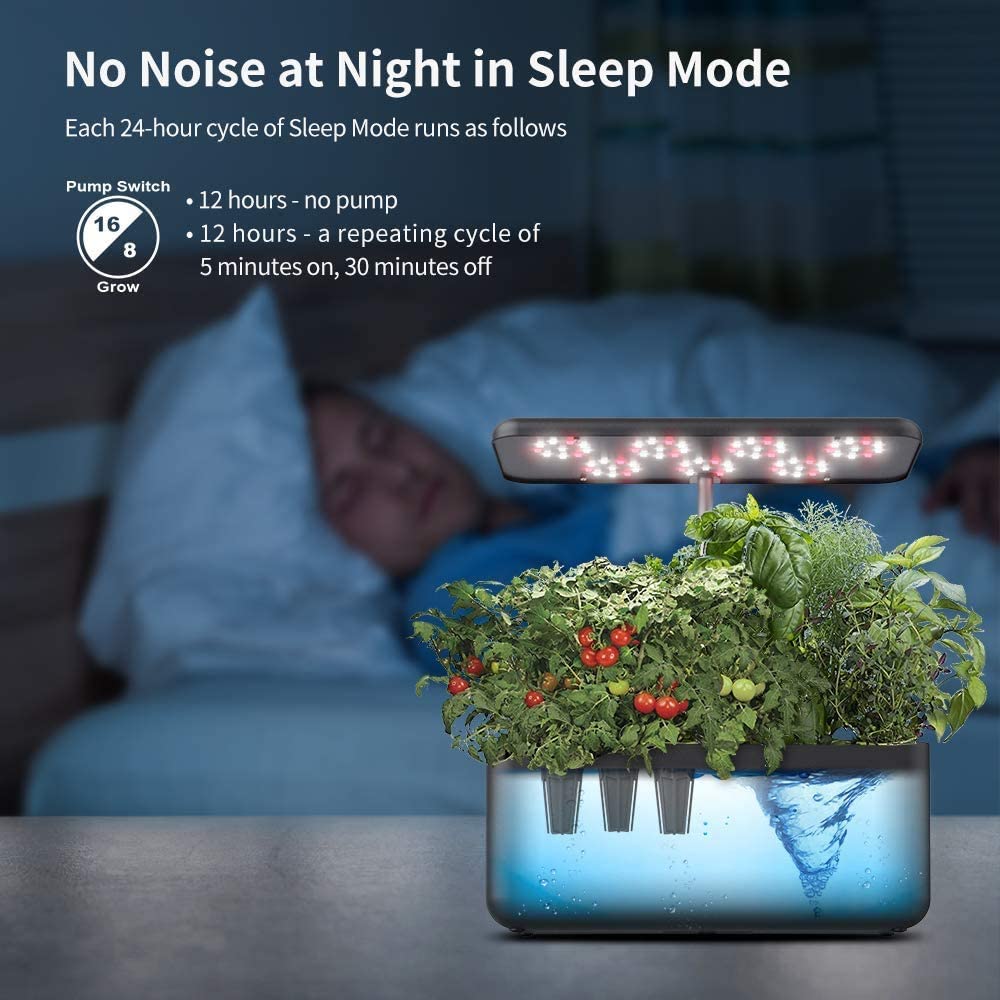iDOO Hydroponics Growing System 7Pods Mini Herb Garden Germination Kit with LED Light