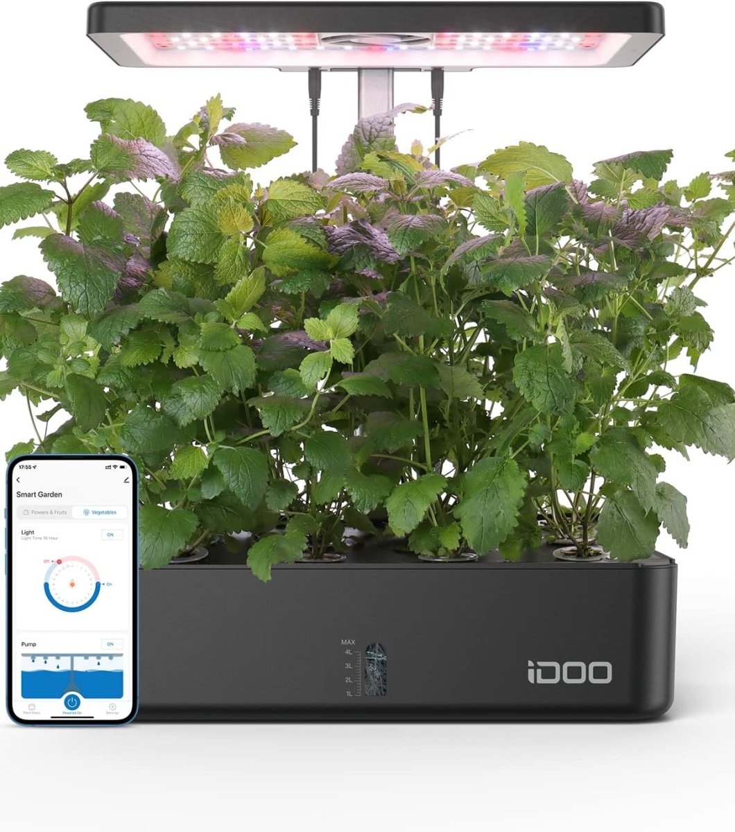 iDOO WiFi Hydroponics Growing System 12Pods Mini Herb Garden Germination Kit