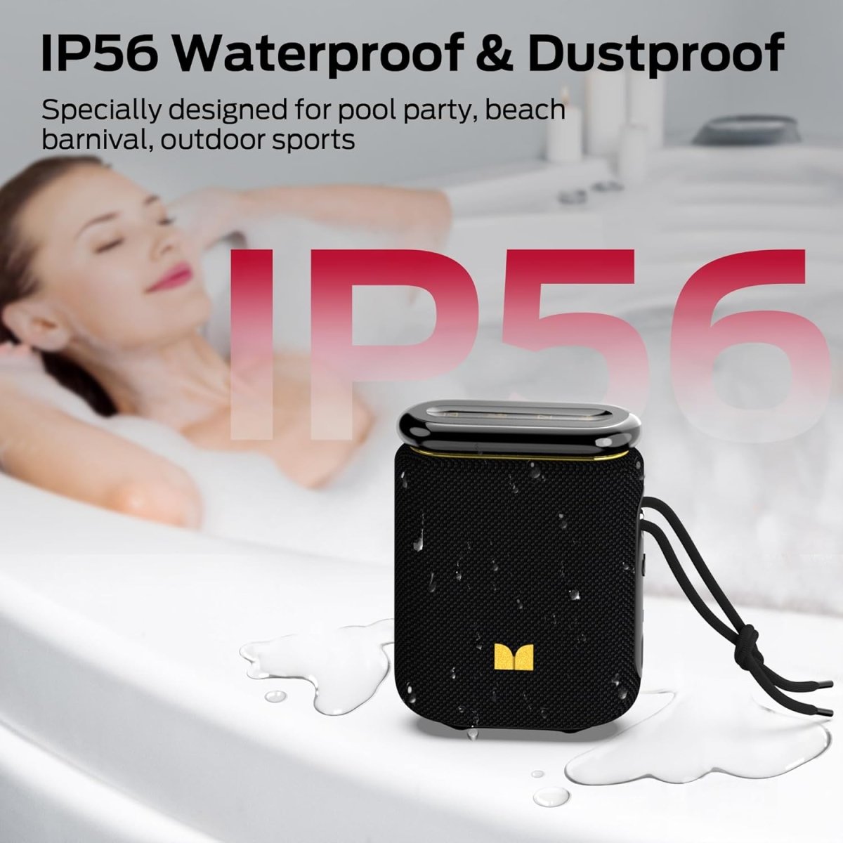 Monster Atomic Pebble Bluetooth Speaker Waterproof Wireless Speaker Stereo Sound