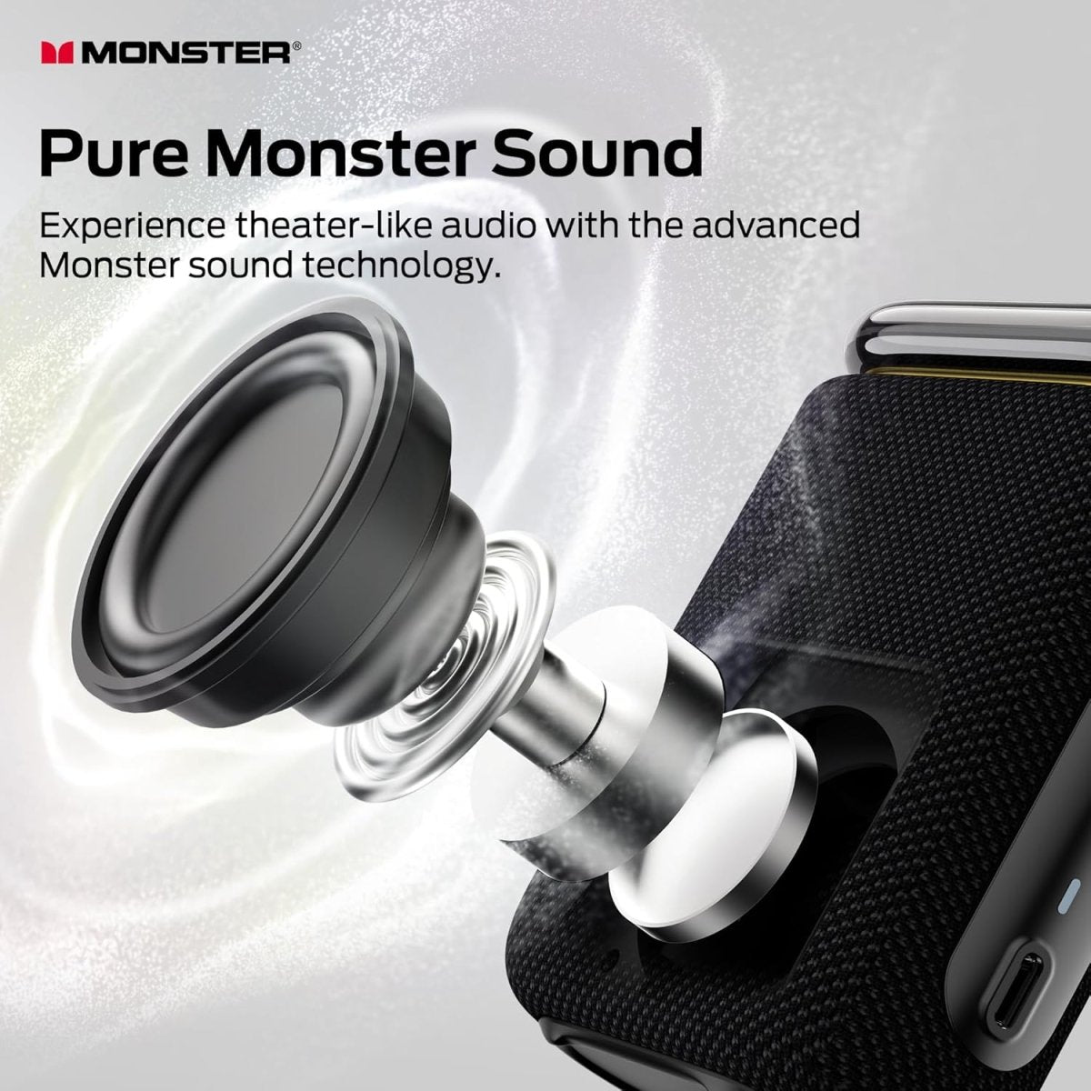 Monster Atomic Pebble Bluetooth Speaker Waterproof Wireless Speaker Stereo Sound