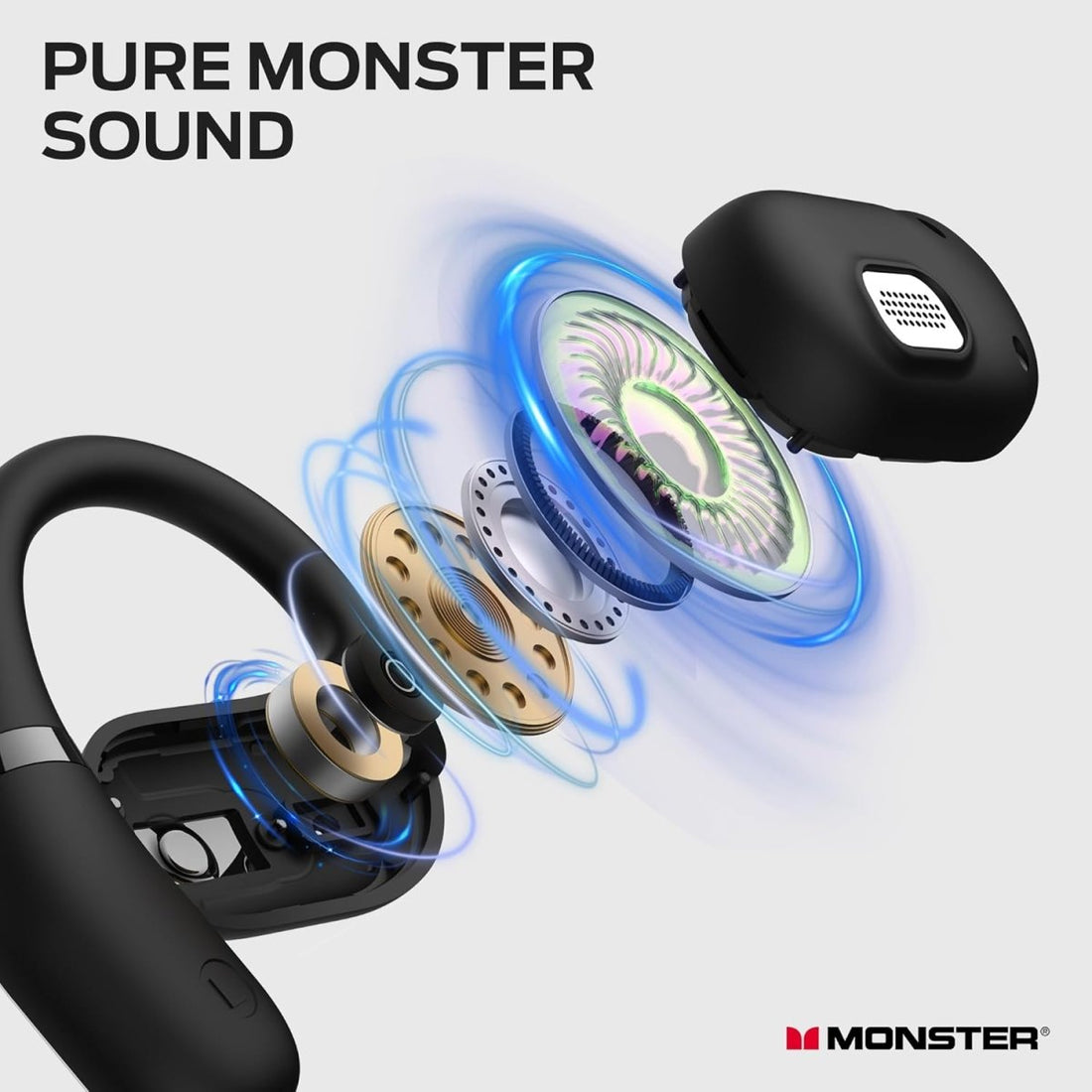 Monster Open Ear AC317 Headphones Wireless Earbuds with Stereo Sound Earphone