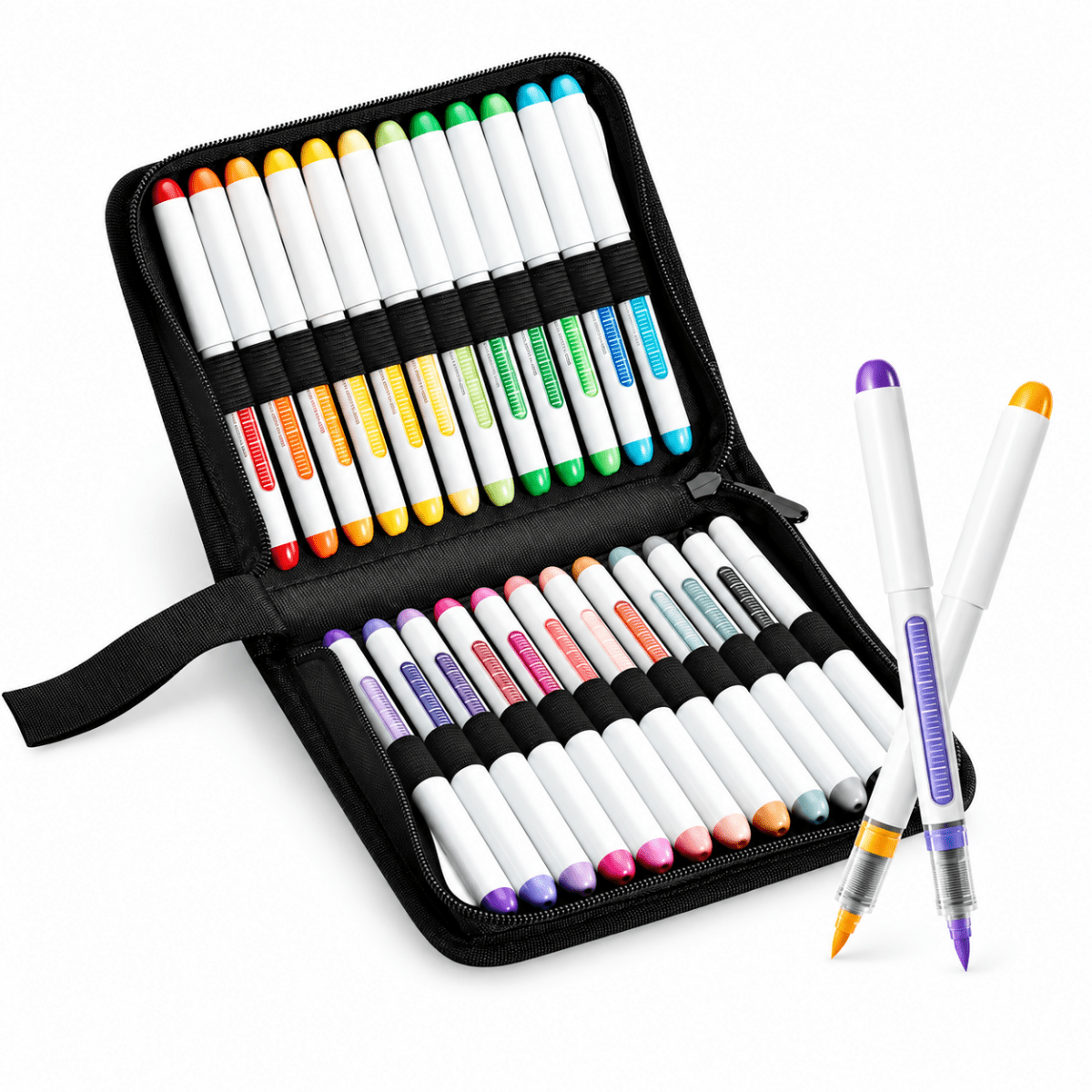 Ohuhu Acrylic Paint Markers Brush Tip Automatic Ink Control Acrylic Markers Pens