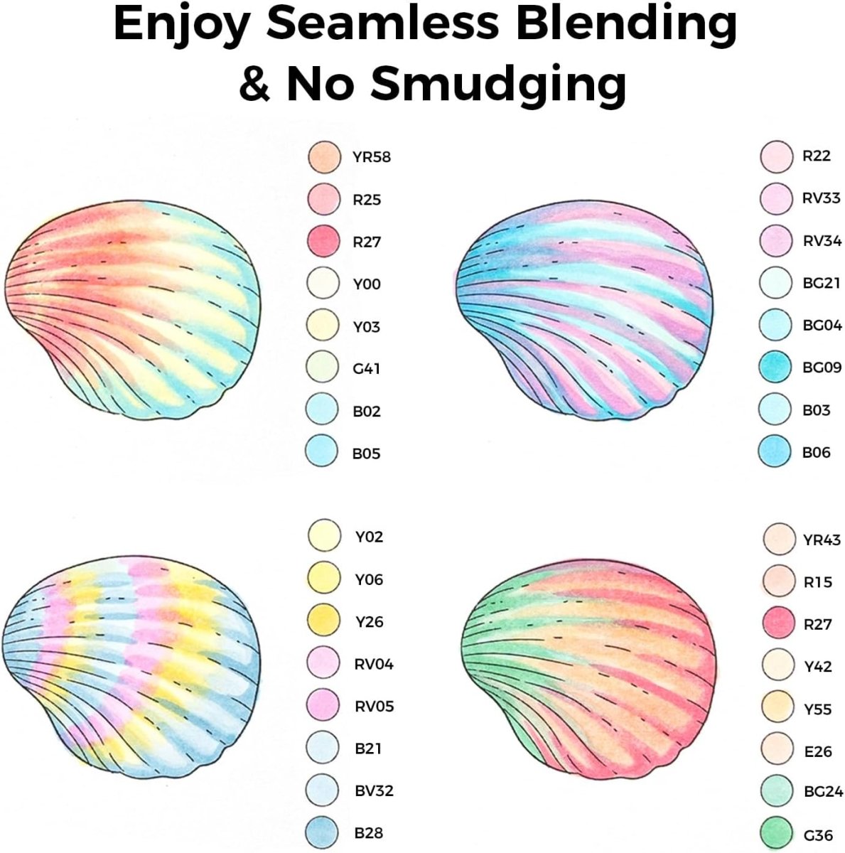 Ohuhu Pastel Markers Brush Tip Alcohol-based Markers Double Tipped 48 Colors