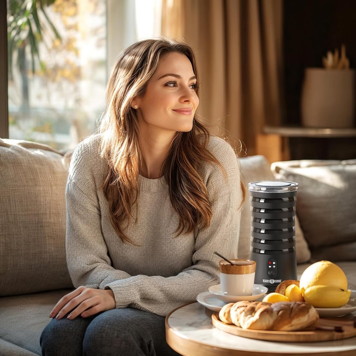 Paris Rhône Milk Frother 4-in-1 Milk Steamer Hot & Cold Foam Milk Warmer