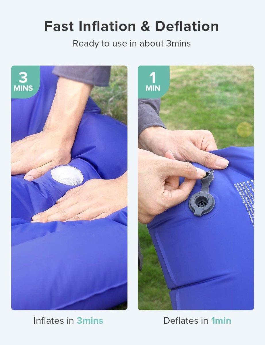 Sable Camping Sleeping Pad Self Inflating Camping Mat with Built-in Pillow & Pump
