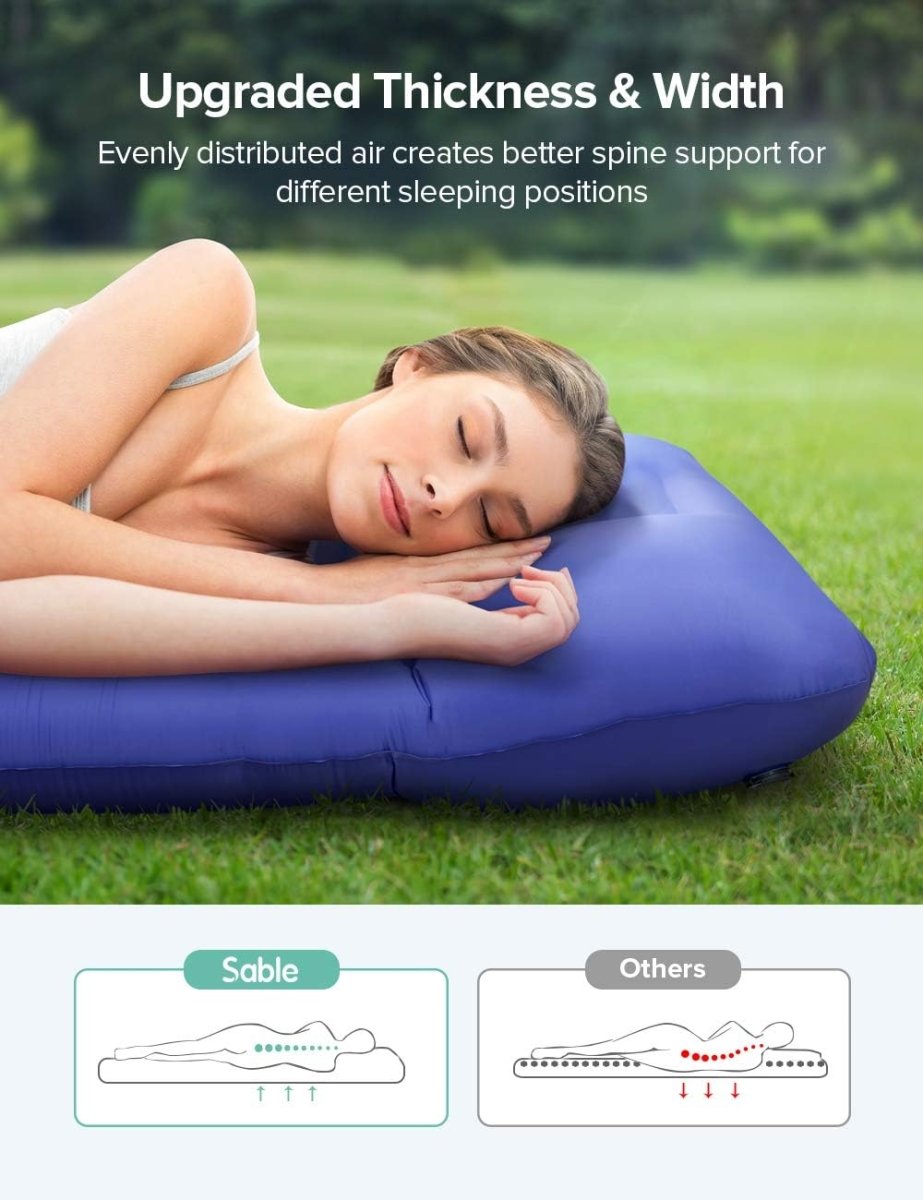 Sable Camping Sleeping Pad Self Inflating Camping Mat with Built-in Pillow & Pump