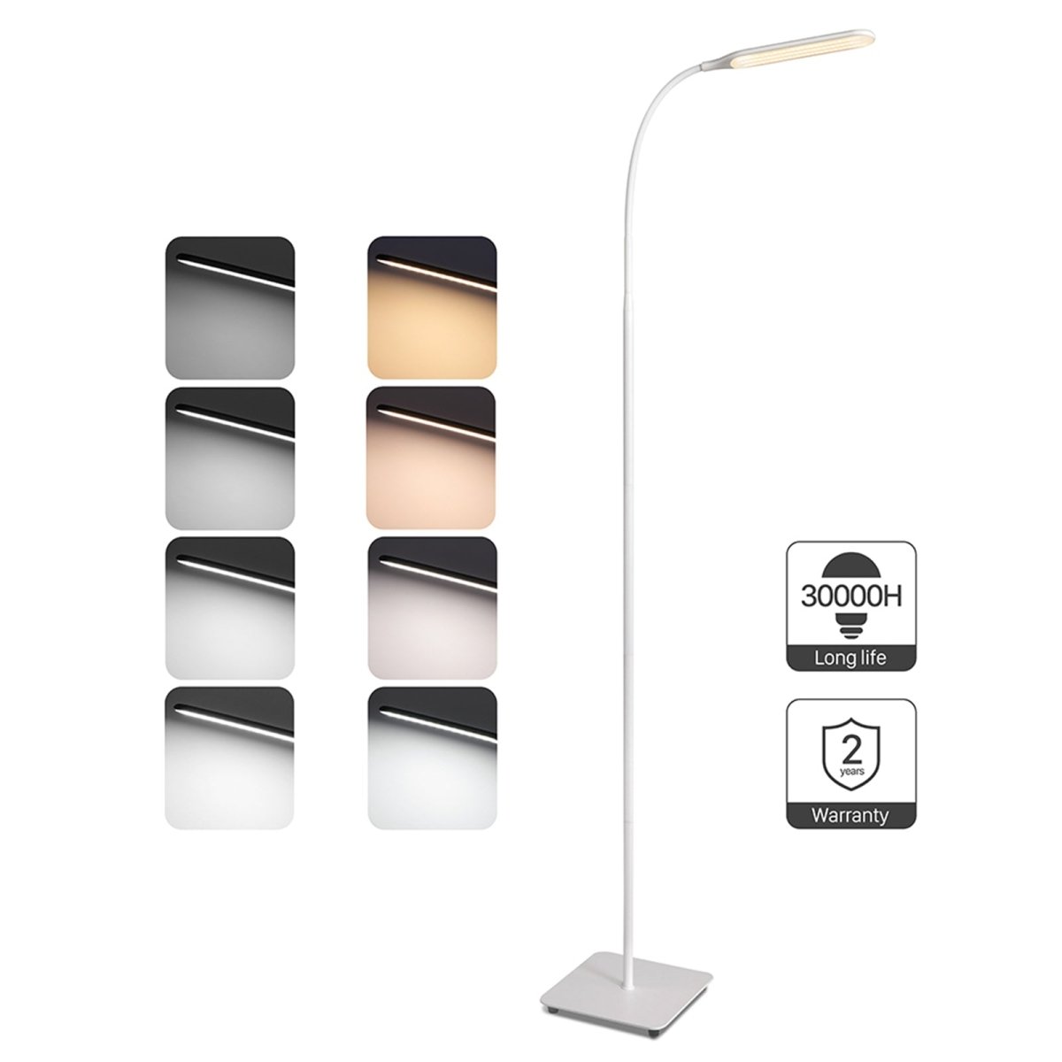 Taotronics LED Floor Lamp Dimmable Standing Tall Pole Light Adjustable Gooseneck