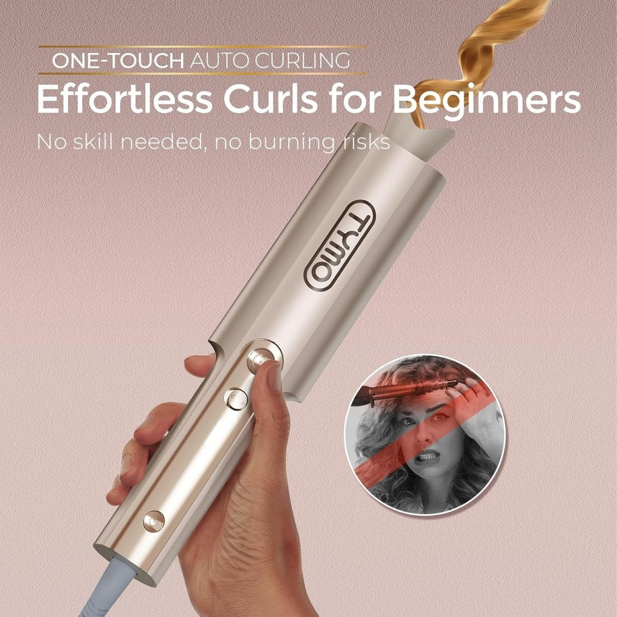 TYMO CurlPro Plus Curling Iron Curling Tong Hair Curler Automatic Rotating