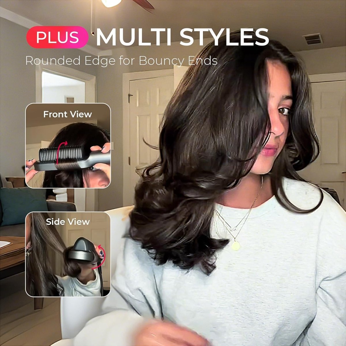 TYMO Ring Plus Hair Straightener Brush Ionic Straightening Brush & Hair Iron