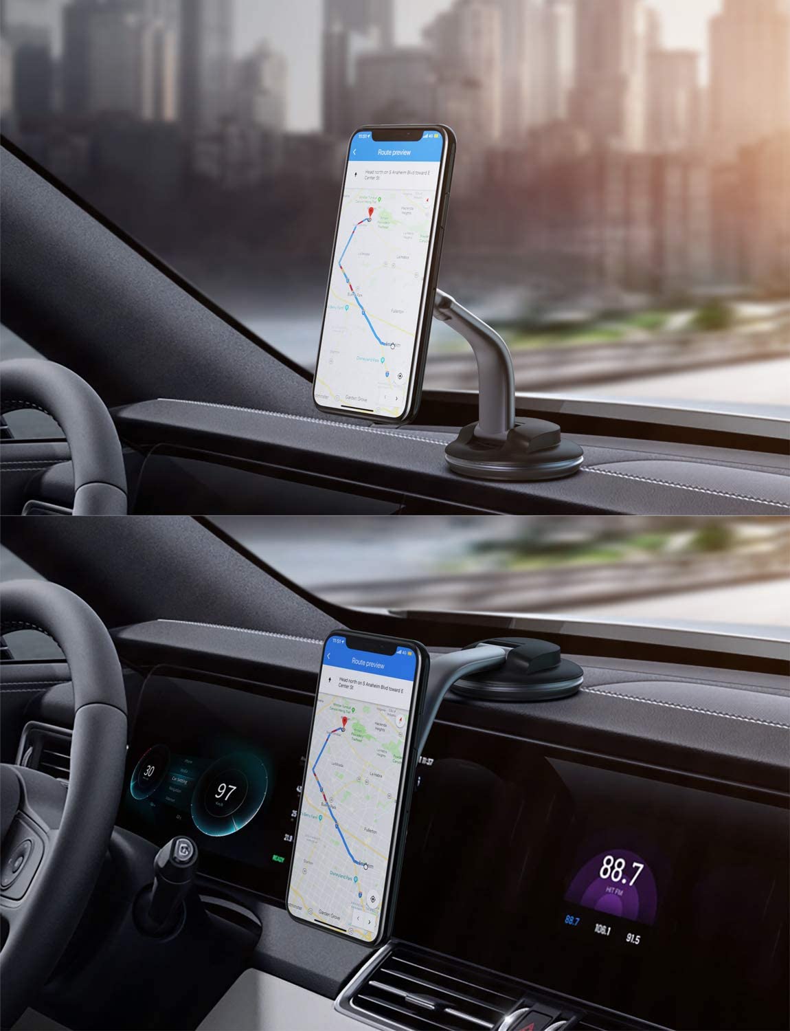 AUKEY Car Phone Mount 360 Degree Rotation Dashboard Magnetic Holder Smartphone