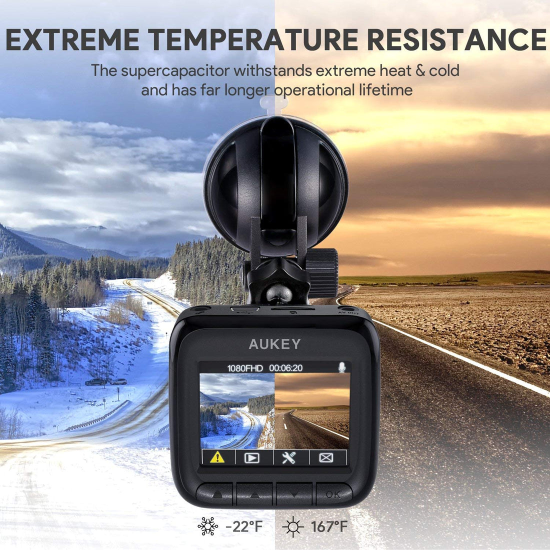 AUKEY Dashboard Camera Recorder with Full HD 1080P