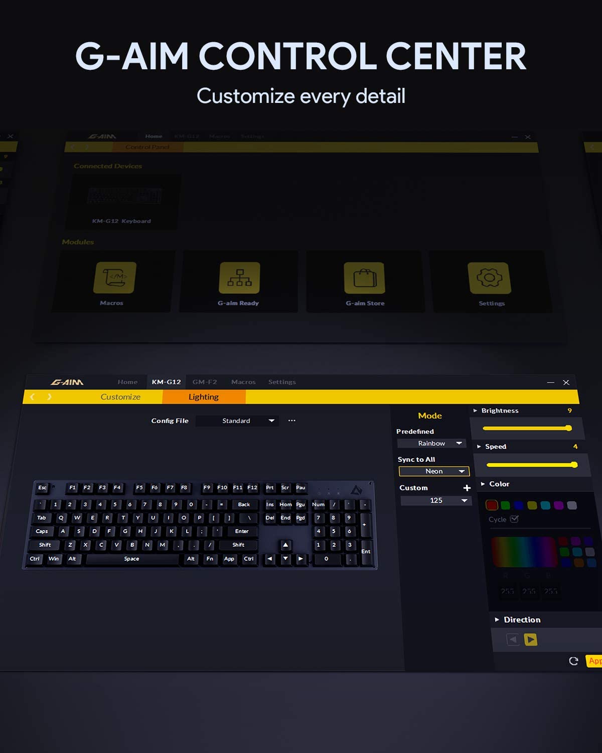 AUKEY Mechanical Gaming Keyboard with Customizable RGB Backlight for PC Laptop