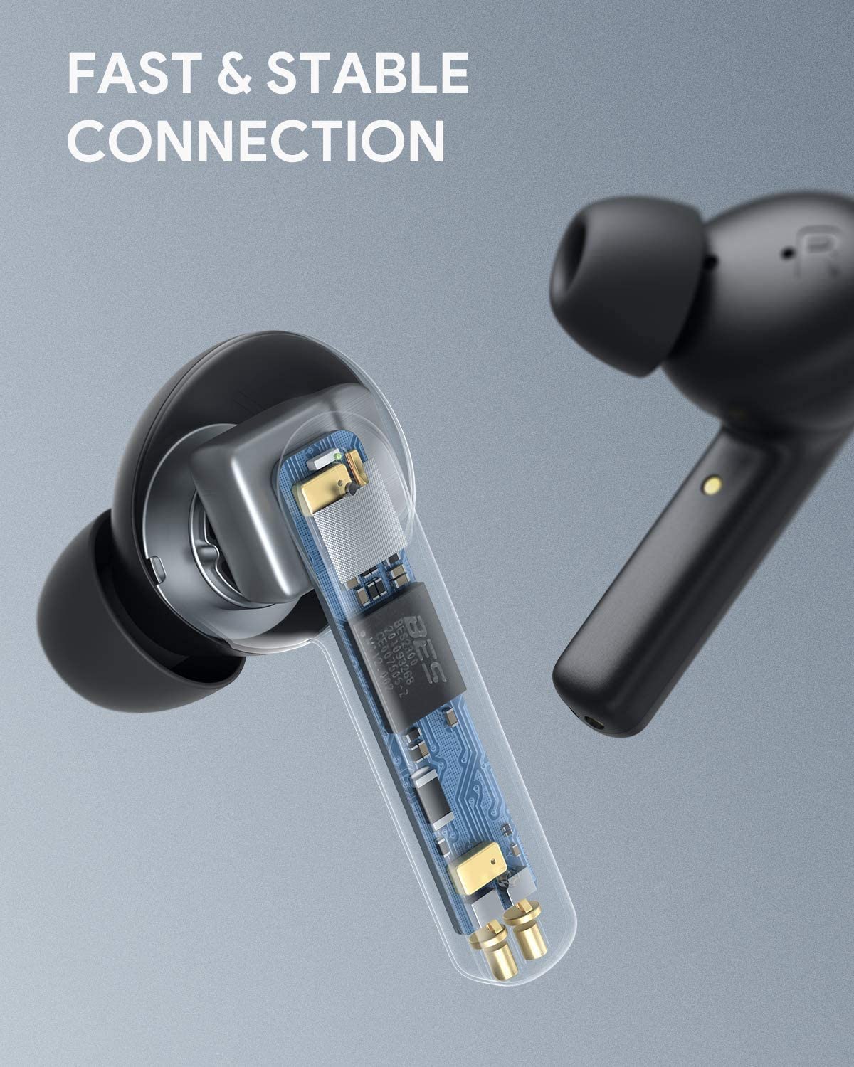 AUKEY True Wireless Earbuds Active Noise Cancelling Bluetooth 5.0 Earphone USB-C