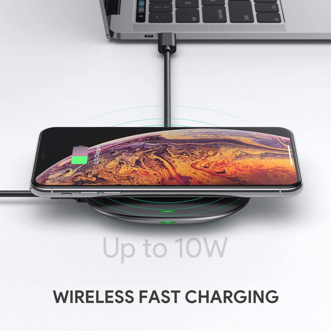 AUKEY USB C Hub Adapter Wireless Charger 5-in-1 Type-C 4K 60W USB-C PD Port