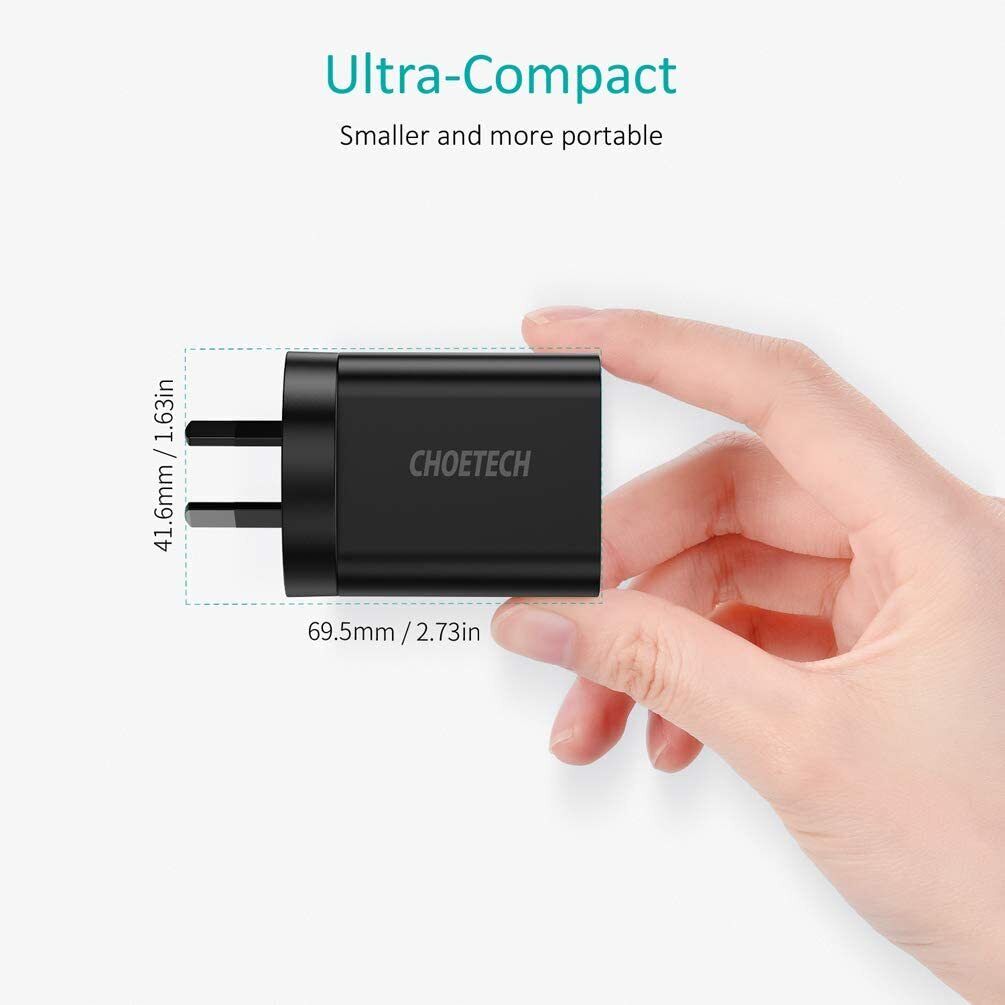 CHOETECH 18W USB Wall Charger Quick Charge QC 3.0 Power Adapter Fast Charging AU