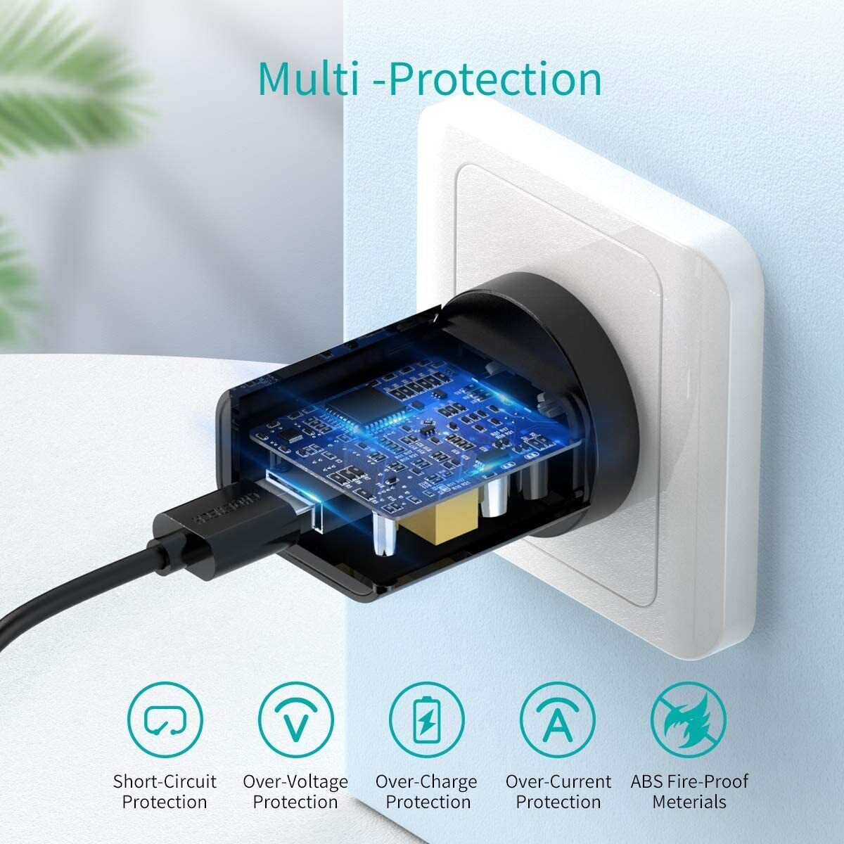 CHOETECH 18W USB Wall Charger Quick Charge QC 3.0 Power Adapter Fast Charging AU