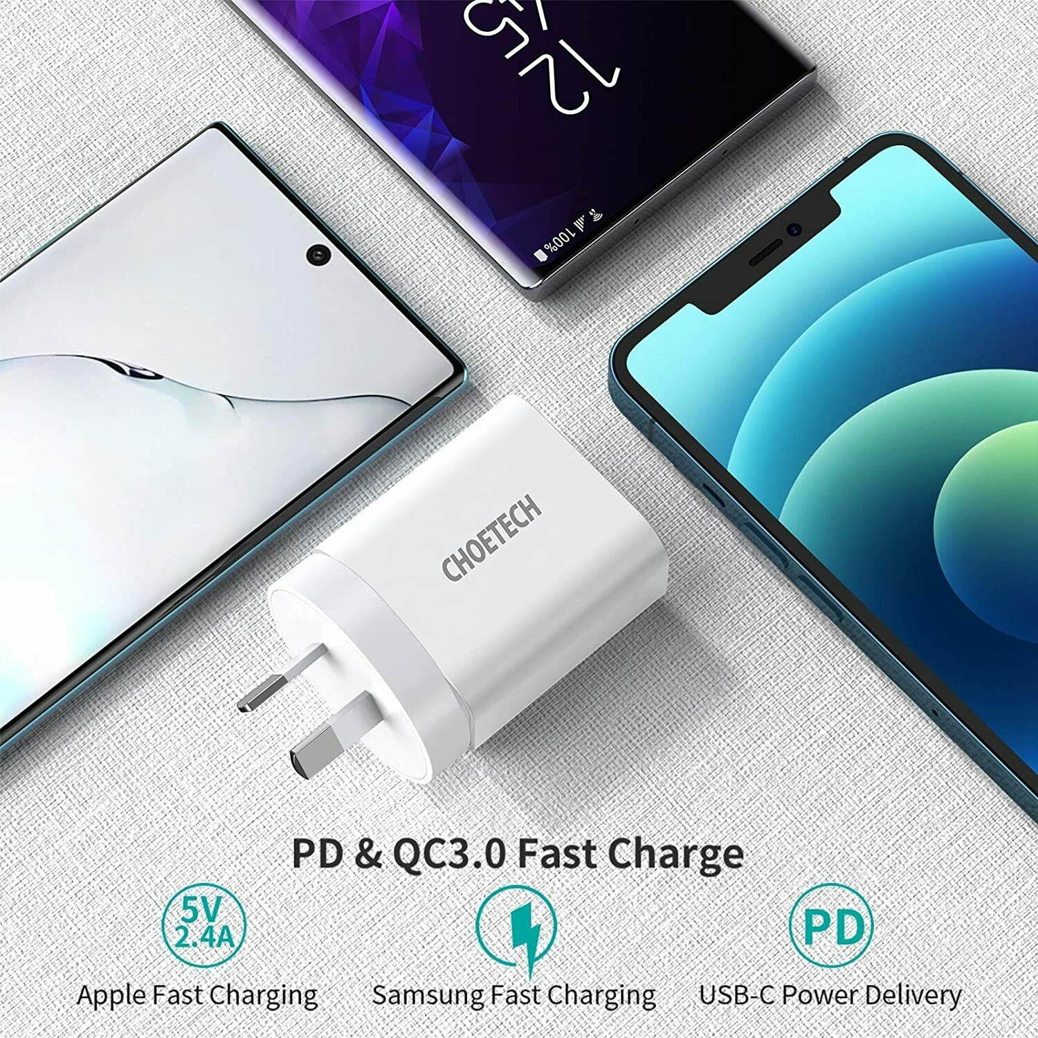 CHOETECH 20W USB-C PD Wall Charger Type-C Power Adapter Fast Charging AU