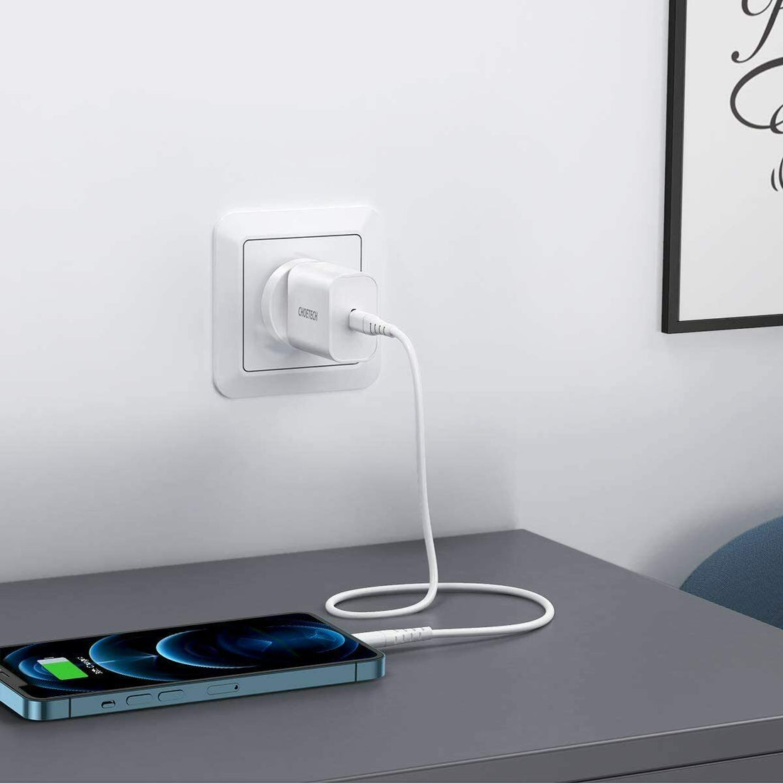 CHOETECH 20W USB-C PD Wall Charger Type-C Power Adapter Fast Charging AU