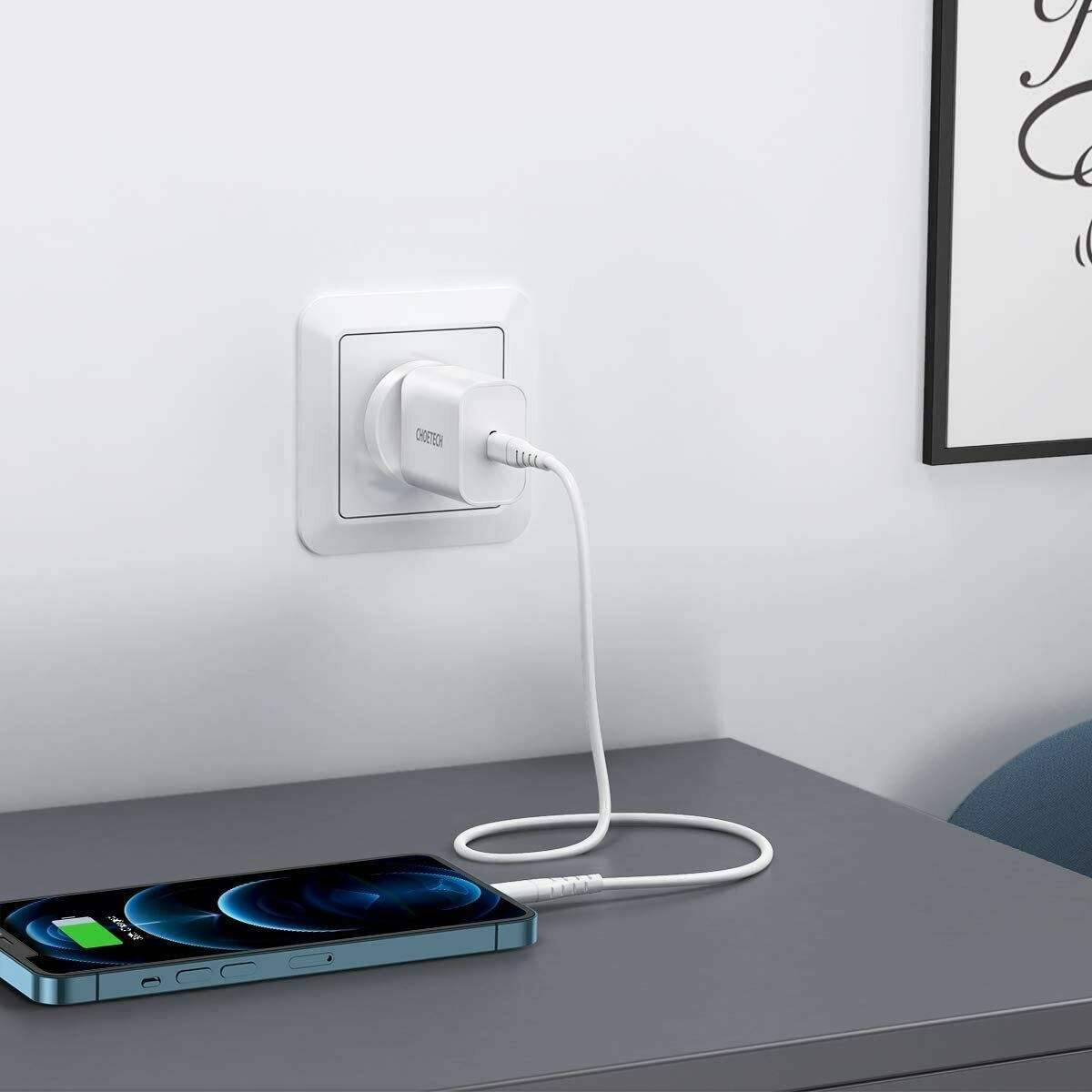 CHOETECH 20W USB-C PD Wall Charger Type-C Power Adapter Fast Charging AU