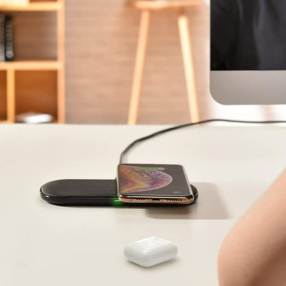 CHOETECH Dual Fast Wireless Charger 5 Coils Qi Certified Charging Pad