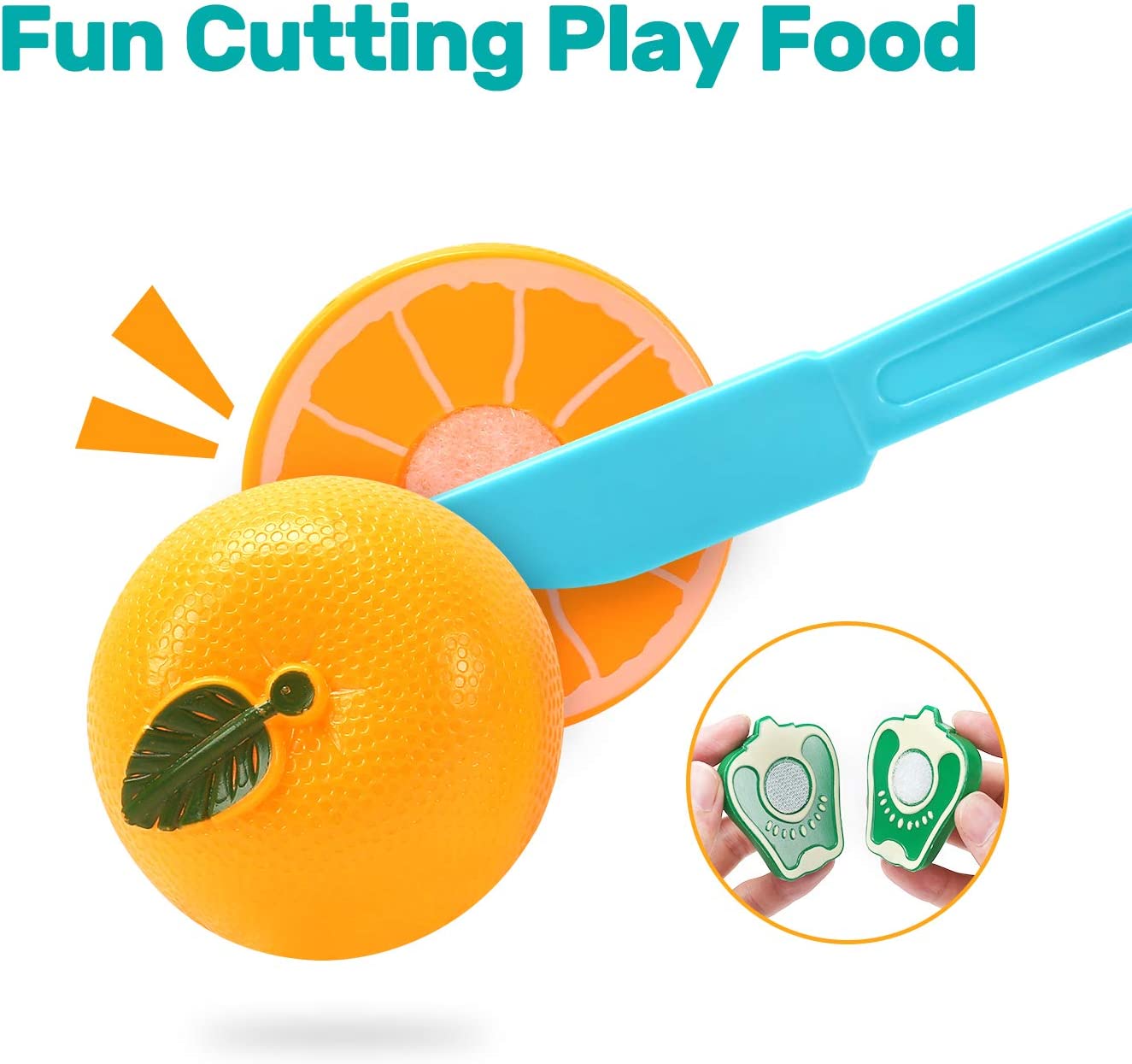 CUTE STONE 40PCS Kids Play Kitchen Accessories Play Cooking Toys Food Cookware