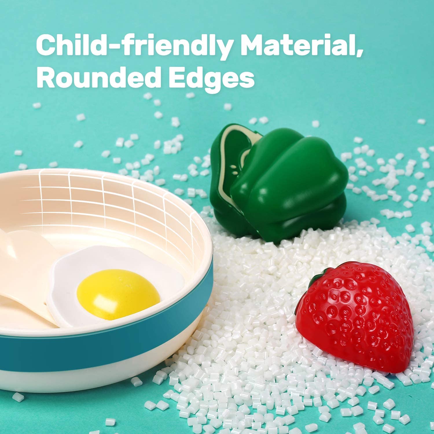 CUTE STONE 40PCS Kids Play Kitchen Accessories Play Cooking Toys Food Cookware