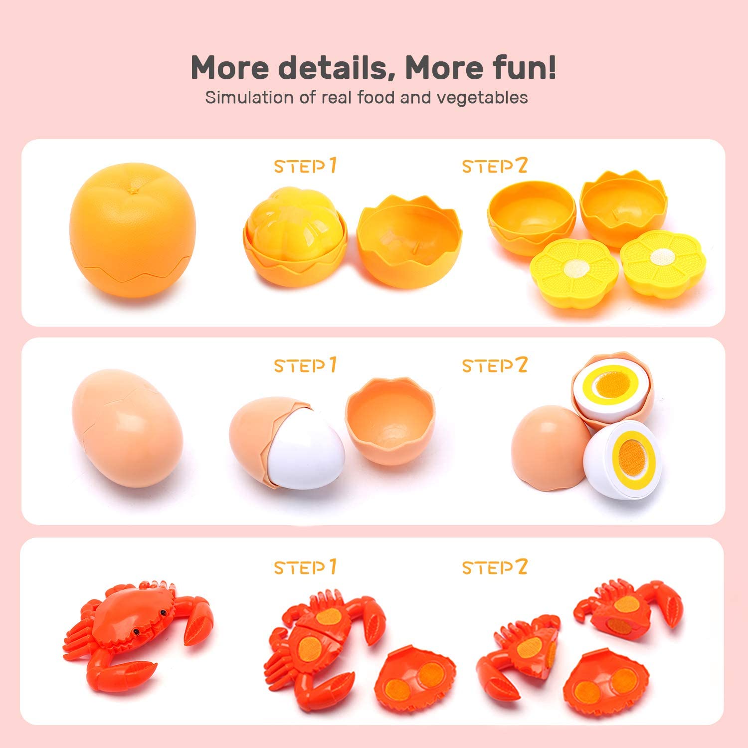 CUTE STONE Kids Kitchen Pretend Play Toy Cooking Set Cookware Pots Pans Playset