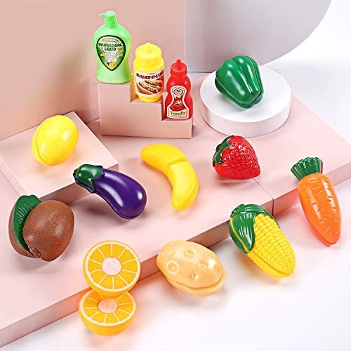 CUTE STONE Play Kitchen Sink Toys Electric Dishwasher Playing Toy Color Changing
