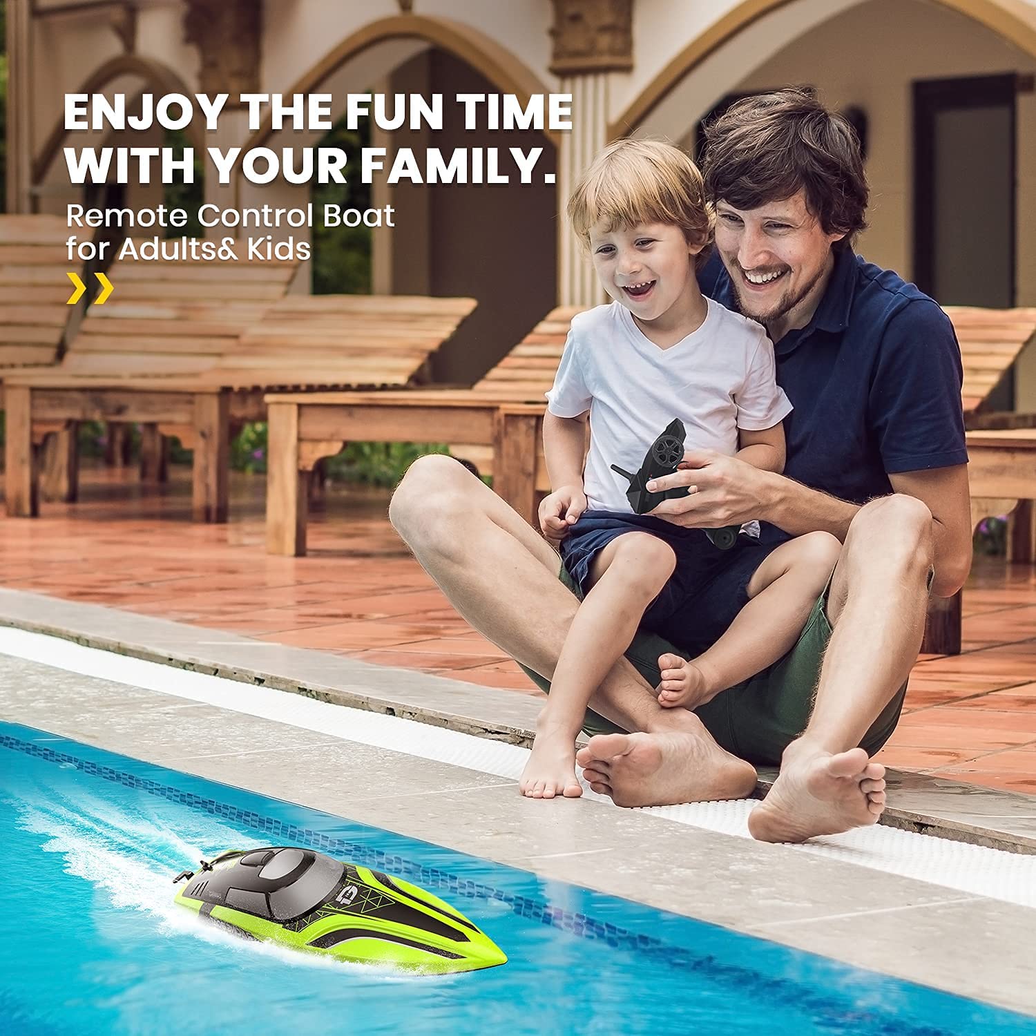 DEERC 2008 RC Boat Remote Control Boats for Pools and Lakes 20+mph 2.4GHz Racing